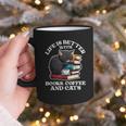 Life Is Better With Books Cats & Coffee Librarian Book Lover Graphic Print Coffee Mug