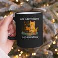 Life Is Better With Cats And Books Cute Cat Lover Graphic Print Coffee Mug Life Is Better With Cats And Books Cute Cat Lover Graphic Print Coffee Mug