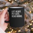 Lift Heavy Pet Cats Read Books Gym Workout Weight Lifter Graphic Print Coffee Mug