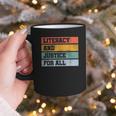 Literacy And Justice For All Stop Book Banning Banned Books Graphic Print Coffee Mug Literacy And Justice For All Stop Book Banning Banned Books Graphic Print Coffee Mug