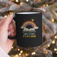 Take a Look It's In a Book Vintage Reading Teacher Rainbow Graphic Print Coffee Mug