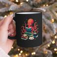 Octopus Reading Books Tea Coffee Graphic Print Coffee Mug