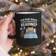 Orange Cat Reading Book 67 Six Seven Meme Graphic Print Coffee Mug