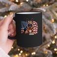 Patriotic German Shepherd Books Baseball USA Flag Vintage Graphic Print Coffee Mug
