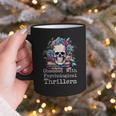 Psychological Thriller Reader Fan Skull Flowers Books Graphic Print Coffee Mug Psychological Thriller Reader Fan Skull Flowers Books Graphic Print Coffee Mug