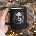 Rabbit Reading Book Full Moon Lake Scenery Graphic Print Coffee Mug