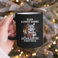Read Banned Books Drink Coffee Fight Evil Cat Graphic Print Coffee Mug