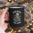 Read Books Be Kind Stay Weird Skeleton Reading Goth Flower Graphic Print Coffee Mug