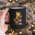 Reading Cat Books Cute Graphic Print Coffee Mug