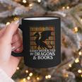Reading Dragon Easily Distracted By Dragons And Books Graphic Print Coffee Mug Reading Dragon Easily Distracted By Dragons And Books Graphic Print Coffee Mug