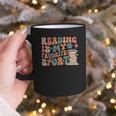 Reading Is My Favorite Sport Retro Groovy Book Lovers Graphic Print Coffee Mug Reading Is My Favorite Sport Retro Groovy Book Lovers Graphic Print Coffee Mug