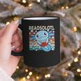 Readsolotl Blue Kawaii Axolotl Book Lover Reading Retro Graphic Print Coffee Mug Readsolotl Blue Kawaii Axolotl Book Lover Reading Retro Graphic Print Coffee Mug