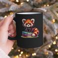 Red Panda Books Lover Reading Bookworm Graphic Print Coffee Mug