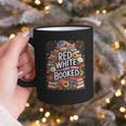 Retro Floral Red & Booked Library Reading 4th Of July Graphic Print Coffee Mug