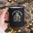 Retro I Just Want To Read Books And Pet Cats Graphic Print Coffee Mug