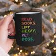 Retro Read Books Lift Heavy Pet Dogs Gym Book Lover Graphic Print Coffee Mug