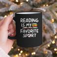 Retro Reading Is My Favorite Sport Baseball World Book Day Graphic Print Coffee Mug