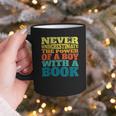 Retro Never Underestimate The Power Of a Boy With a Book Graphic Print Coffee Mug