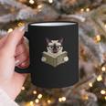 Siamese Cat Reading Book How To Train Your Human Humorous Graphic Print Coffee Mug