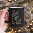 Sip Coffee Pet Cats Read Books Repeat Book Cat Lover Graphic Print Coffee Mug