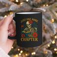Skeleton Read Book Just One More Chapter Floral Book Lover Graphic Print Coffee Mug