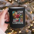 Stay Curious Monkey Reading Book Lover Bookworm Graphic Print Coffee Mug