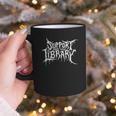 Support Your Local Library Horror Bookworm Graphic Print Coffee Mug