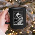 Tarot Card Shirt The Reader Tarot Skeleton Reading Book Graphic Print Coffee Mug