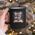 Teach Inspire Grow Everyday Read Your Heart Out Valentine Book-Themed Small Graphic Print Coffee Mug