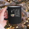 That's What I Do I Pet Cat I Read Books Tuxedo Cat Bookworm Graphic Print Coffee Mug