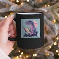 Trex Reading Book Dinosaur Graphic Print Coffee Mug