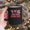 Valentine Day Book Read Your Heart Out Lovers Teacher Kids Graphic Print Coffee Mug