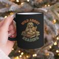 Wild About Reading Sloth Coffee Teacher Book Lover Graphic Print Coffee Mug