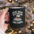 Women's Wild Dreams Reading Giraffe Book Reader Zoo Animals Kids Graphic Print Coffee Mug