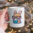 Adorable Book Lover Rabbit With Reading Glasses Cute Premium Graphic Print Coffee Mug