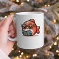 Adorable Book Lover Salmon With Reading Glasses Cute Graphic Print Coffee Mug