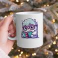Adorable Book Lover Yeti With Reading Glasses Cute Graphic Print Coffee Mug
