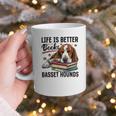 Basset Hound Dog Breed Life Is Better With Books And a For Men Women Girls Kids Graphic Print Coffee Mug