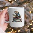 Bearded Dragon Reading Books Matching Bookworm Librarian Graphic Print Coffee Mug