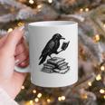 Book Raven Vintage Dark Academia Literature Reading Graphic Print Coffee Mug