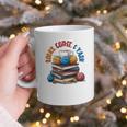 “Books Coffee & Yarn Enthusiast Cozy Reader Graphic Print Coffee Mug