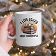 I Like Books More Than People Glasses Graphic Print Coffee Mug