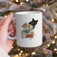 Cat And Books Flowers Reading Club Cat Lover Bookworm Graphic Print Coffee Mug Cat And Books Flowers Reading Club Cat Lover Bookworm Graphic Print Coffee Mug