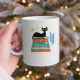 Cat And Books Retro Midcentury Mid Century Aesthetic Graphic Print Coffee Mug