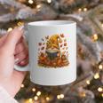 Cute Autumn Gnome Reading Pumpkin Book Lover Graphic Print Coffee Mug