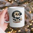 Cute Panda Reading Book Under Moon Bookworm Coffee Lover Graphic Print Coffee Mug