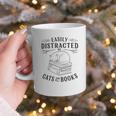Easily Distracted By Cats And Books For Women Graphic Print Coffee Mug