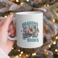 Easily Distracted By Dragons And Books Bookworm Graphic Print Coffee Mug Easily Distracted By Dragons And Books Bookworm Graphic Print Coffee Mug