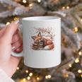 Fox And Book Lover Graphic For Women And Spring Pink Flower Graphic Print Coffee Mug Fox And Book Lover Graphic For Women And Spring Pink Flower Graphic Print Coffee Mug