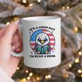A Good Day To Read a Book Reading Eagle With American Flag Graphic Print Coffee Mug